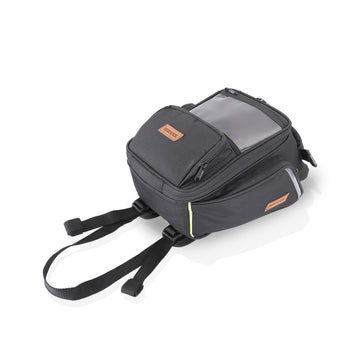 SideKick Universal 15Ltrs Tank Bag with Waterproof Rain Cover fits on All Motorcycles with Metal or Plastic/Fiber Tank. (Straps) (Non-Magnetic)